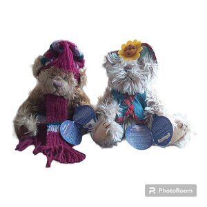 Vintage Brass Button Bears Dooley & Blossom - Charming Collectible Set